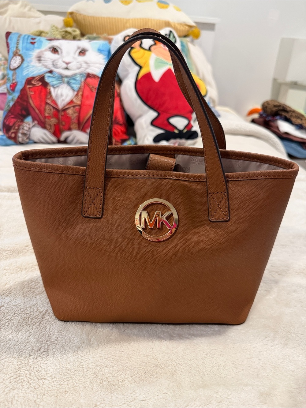 MICHAEL Michael Kors Caramel Brown Leather Mini Tote